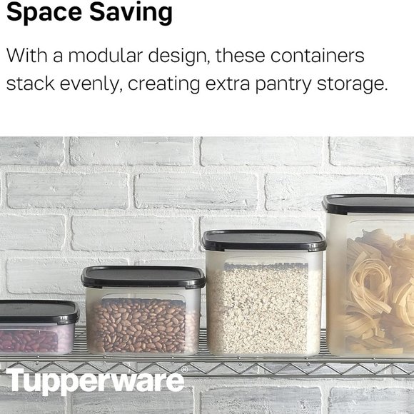 New Tupperware Modular Mates Square Set #1, 2, 3 & 4 Black (4-pc set) - Picture 6 of 6